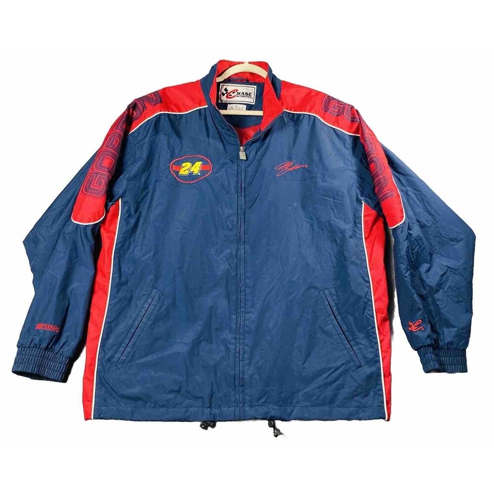 Vintage Chase Authentics Jeff Gordon 24 Nascar Racing Windbreaker Jacket Mens XL
